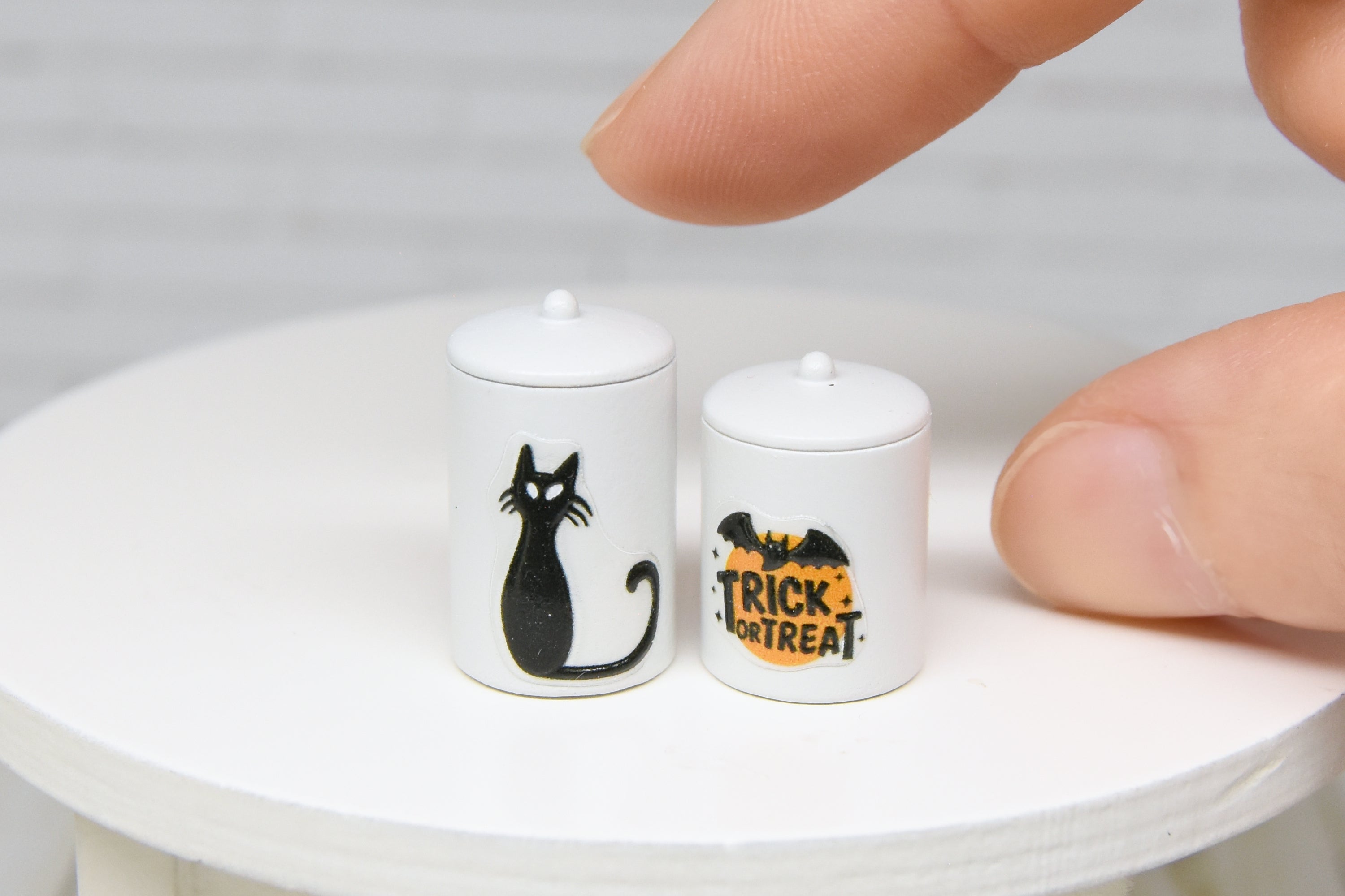 Container Set - 2pcs- with removable lids (1:12 scale) Halloween (Kopia)