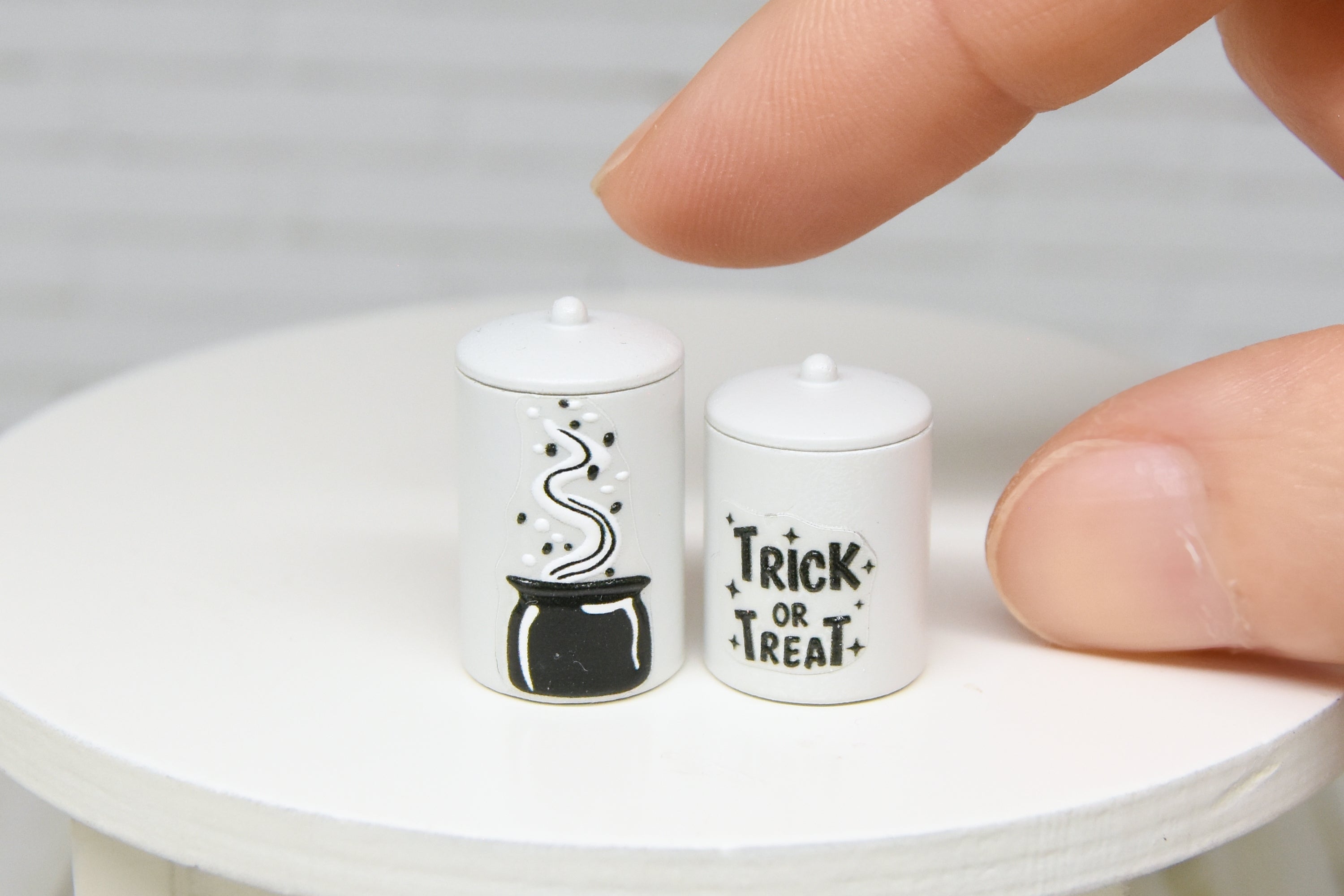 Container Set - 2pcs- with removable lids (1:12 scale) Halloween (Kopia)
