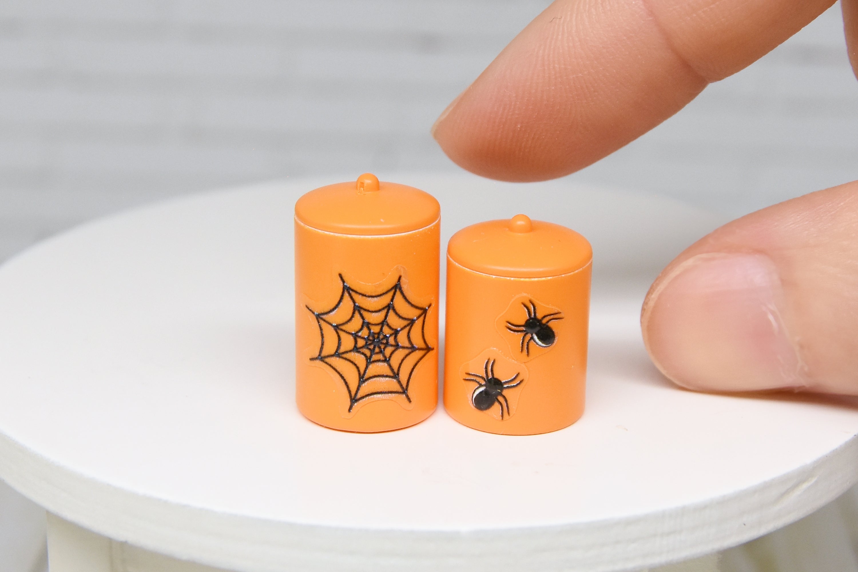 Container Set - 2pcs- with removable lids (1:12 scale) Halloween