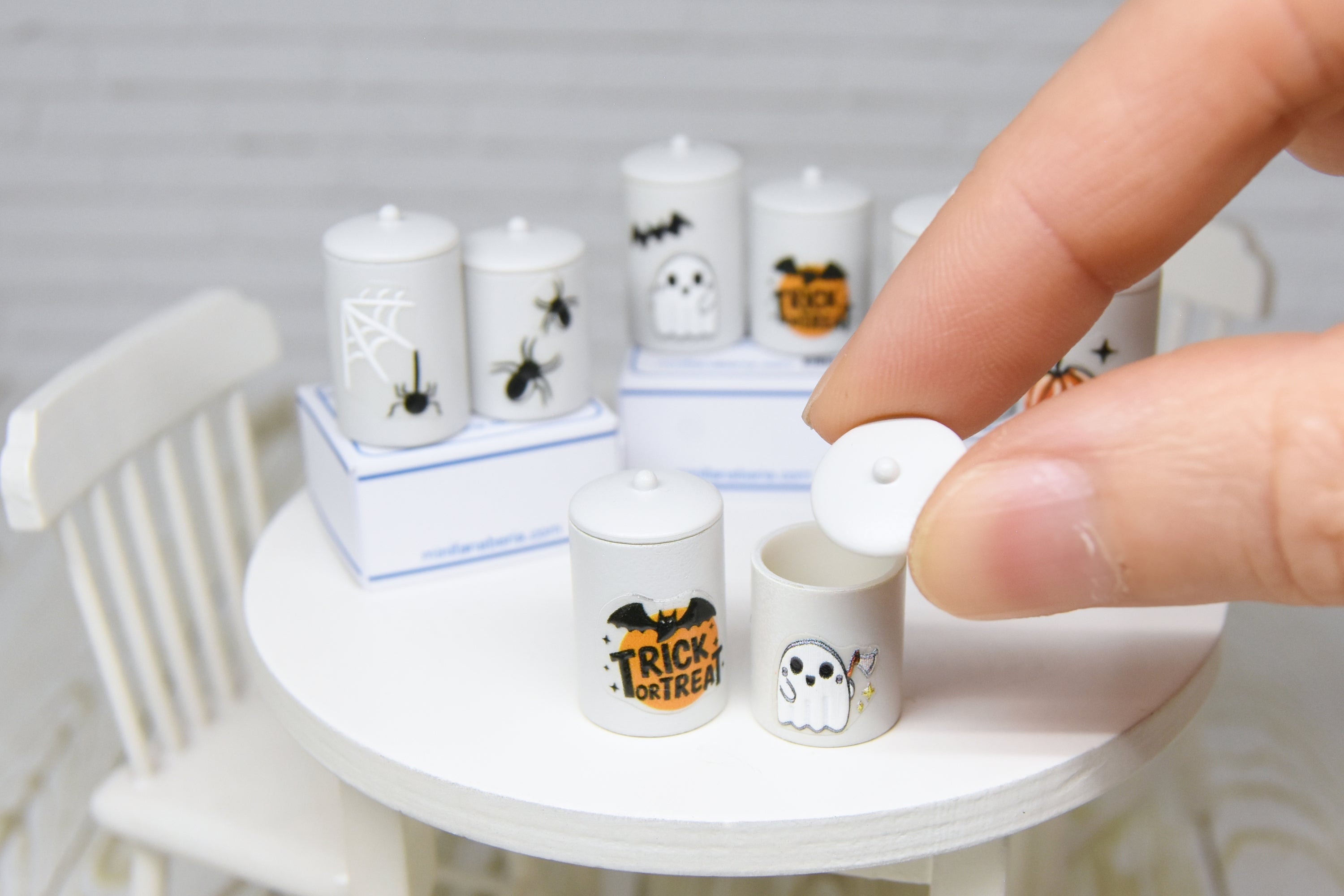 Container Set - 2pcs- with removable lids (1:12 scale) Halloween (Kopia)