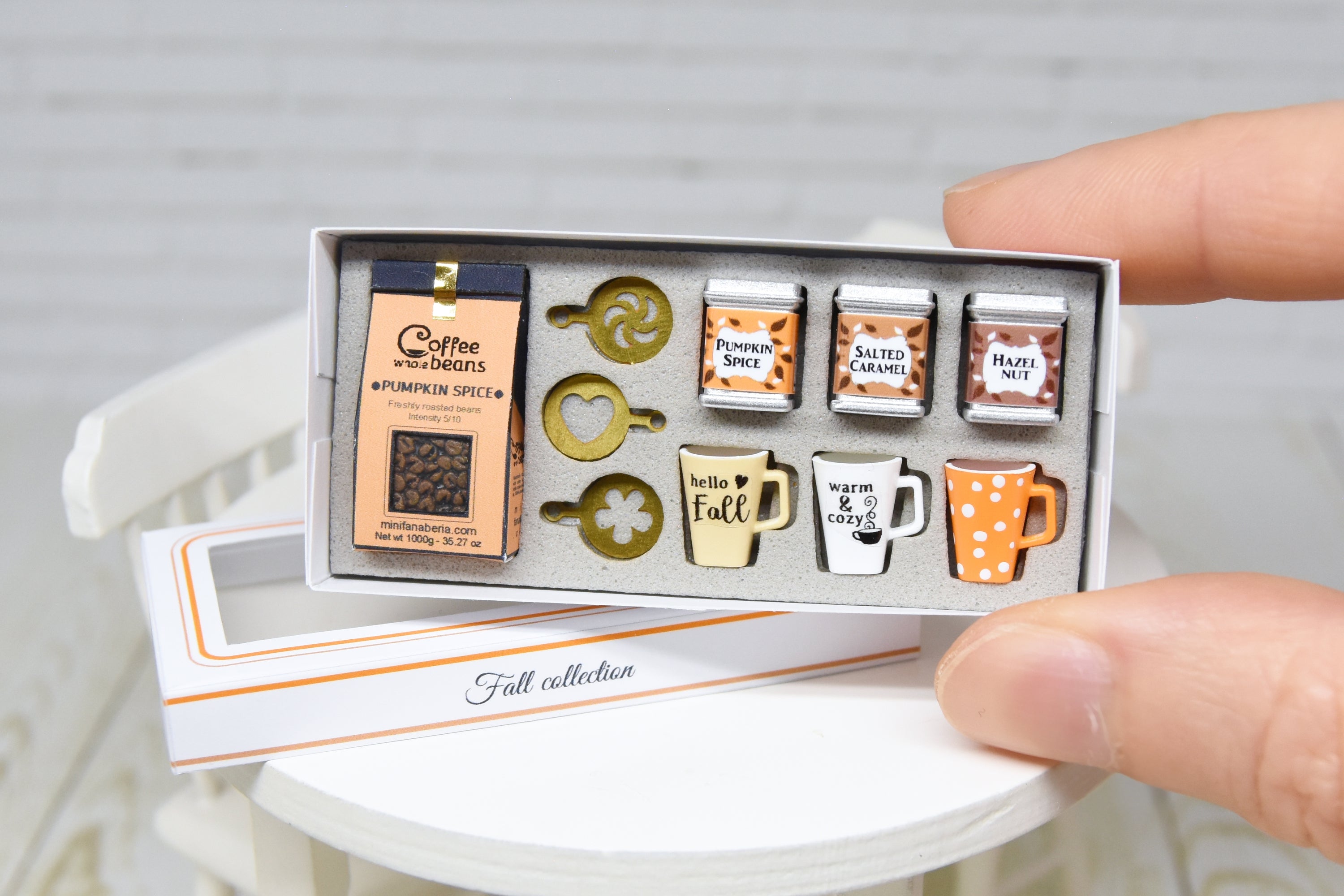 Coffee SET - 10pcs (1:12 scale) Fall set packed as gift