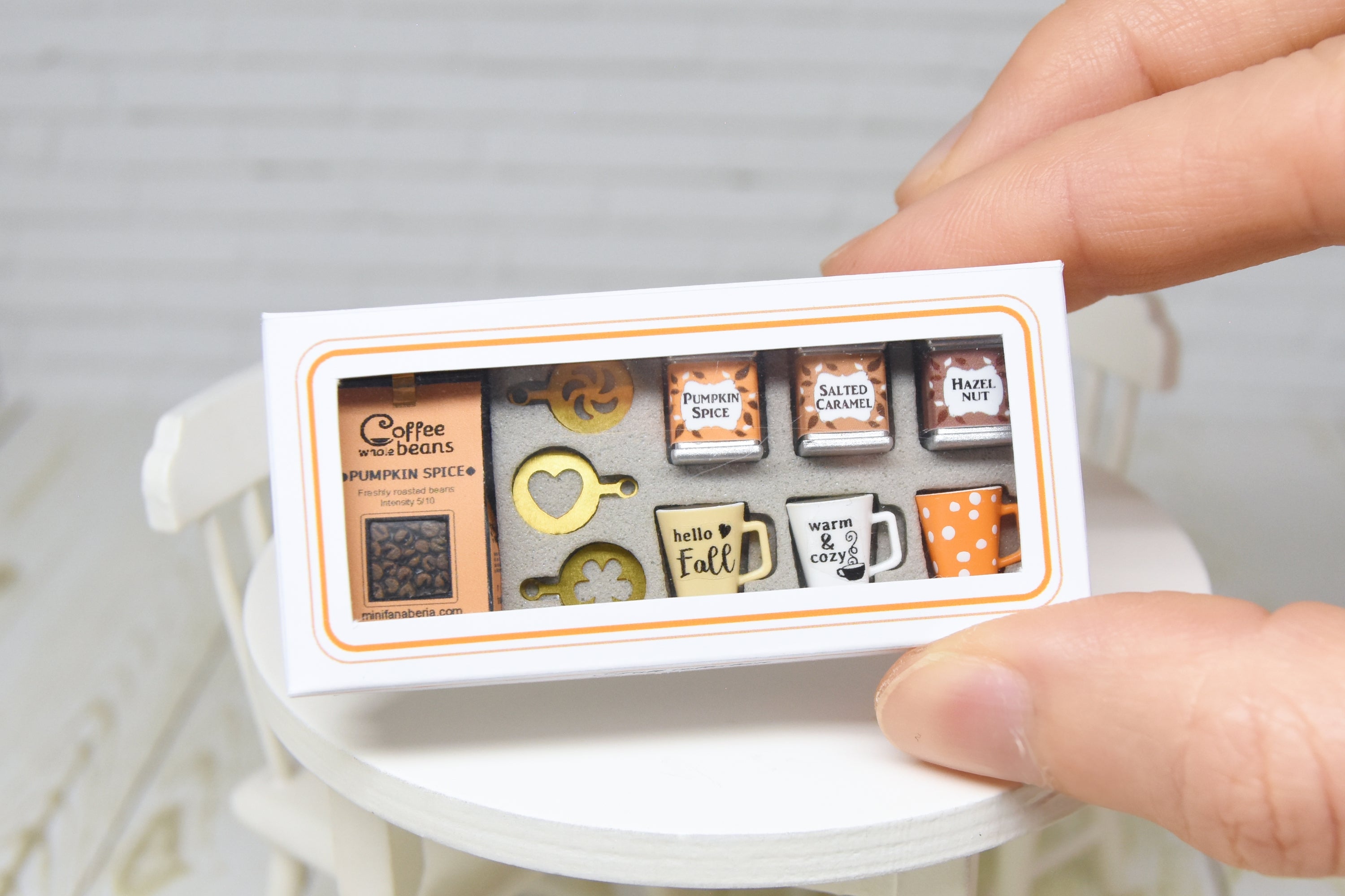 Coffee SET - 10pcs (1:12 scale) Fall set packed as gift