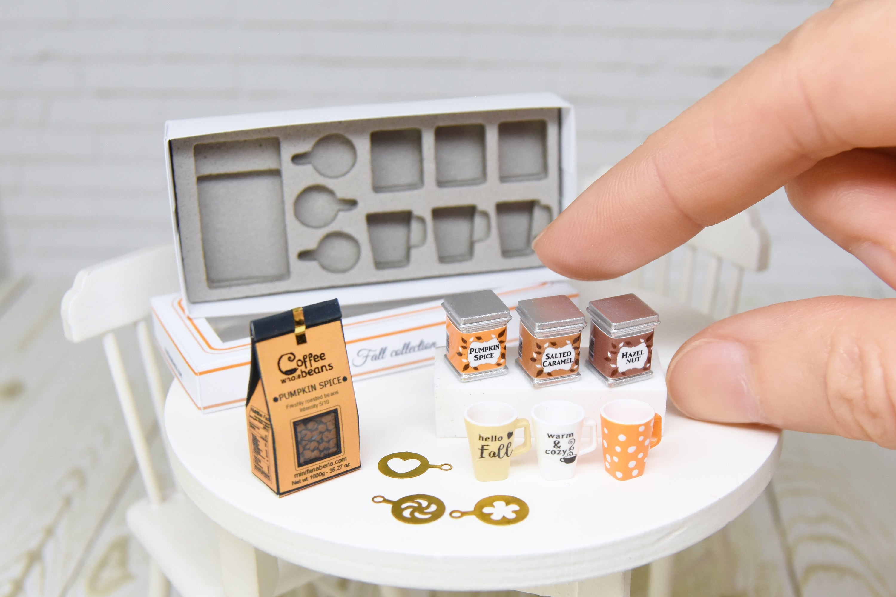 Coffee SET - 10pcs (1:12 scale) Fall set packed as gift