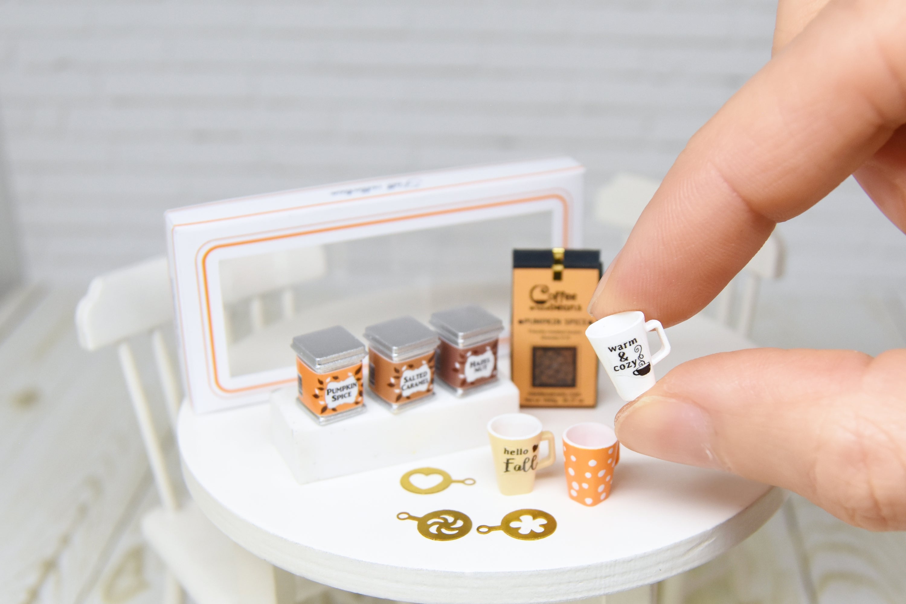 Coffee SET - 10pcs (1:12 scale) Fall set packed as gift