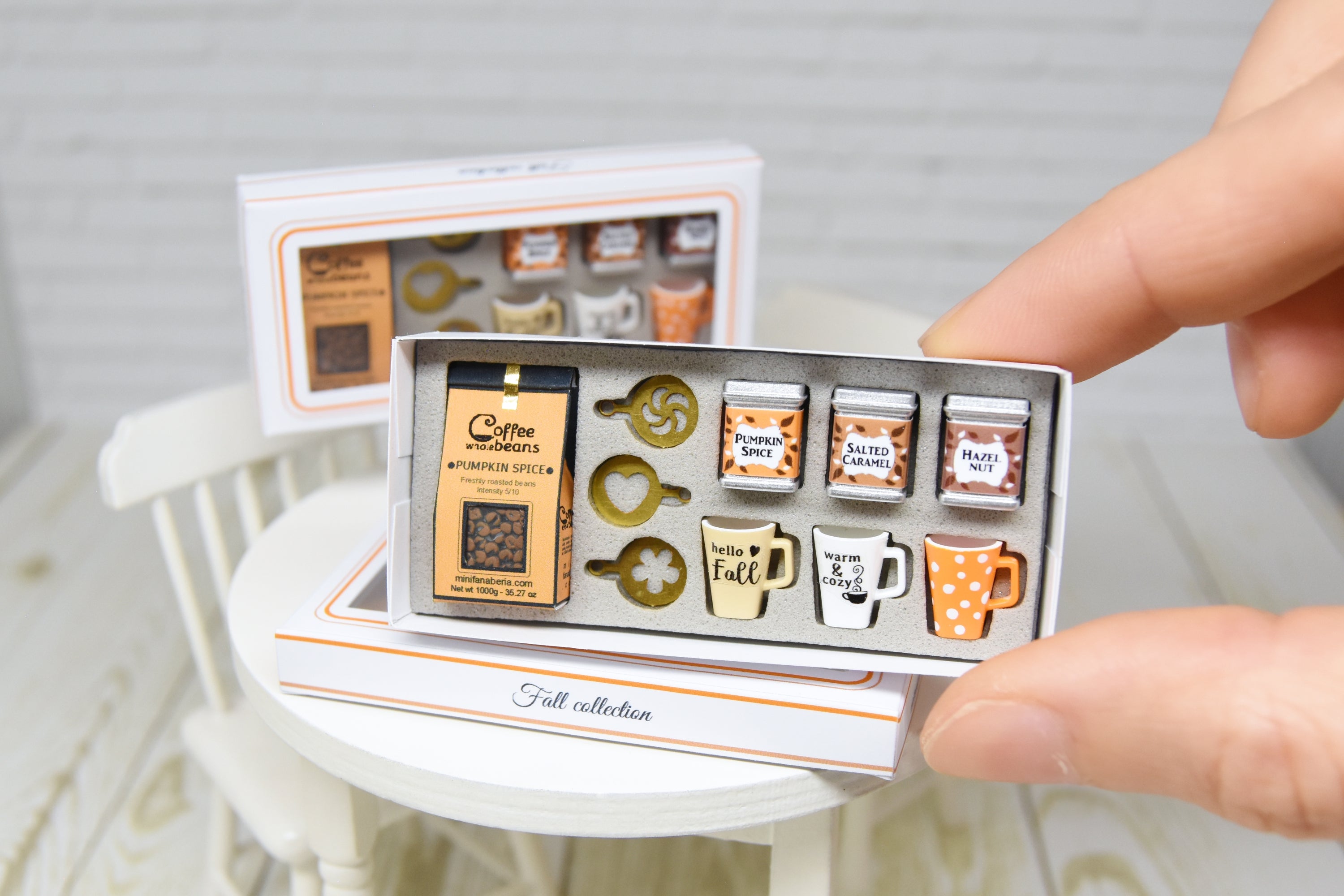 Coffee SET - 10pcs (1:12 scale) Fall set packed as gift