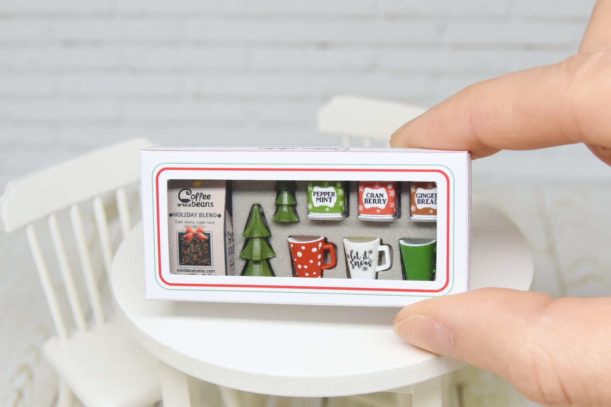 Christmas Coffee SET - 9pcs (1:12 scale) Set packed as gift