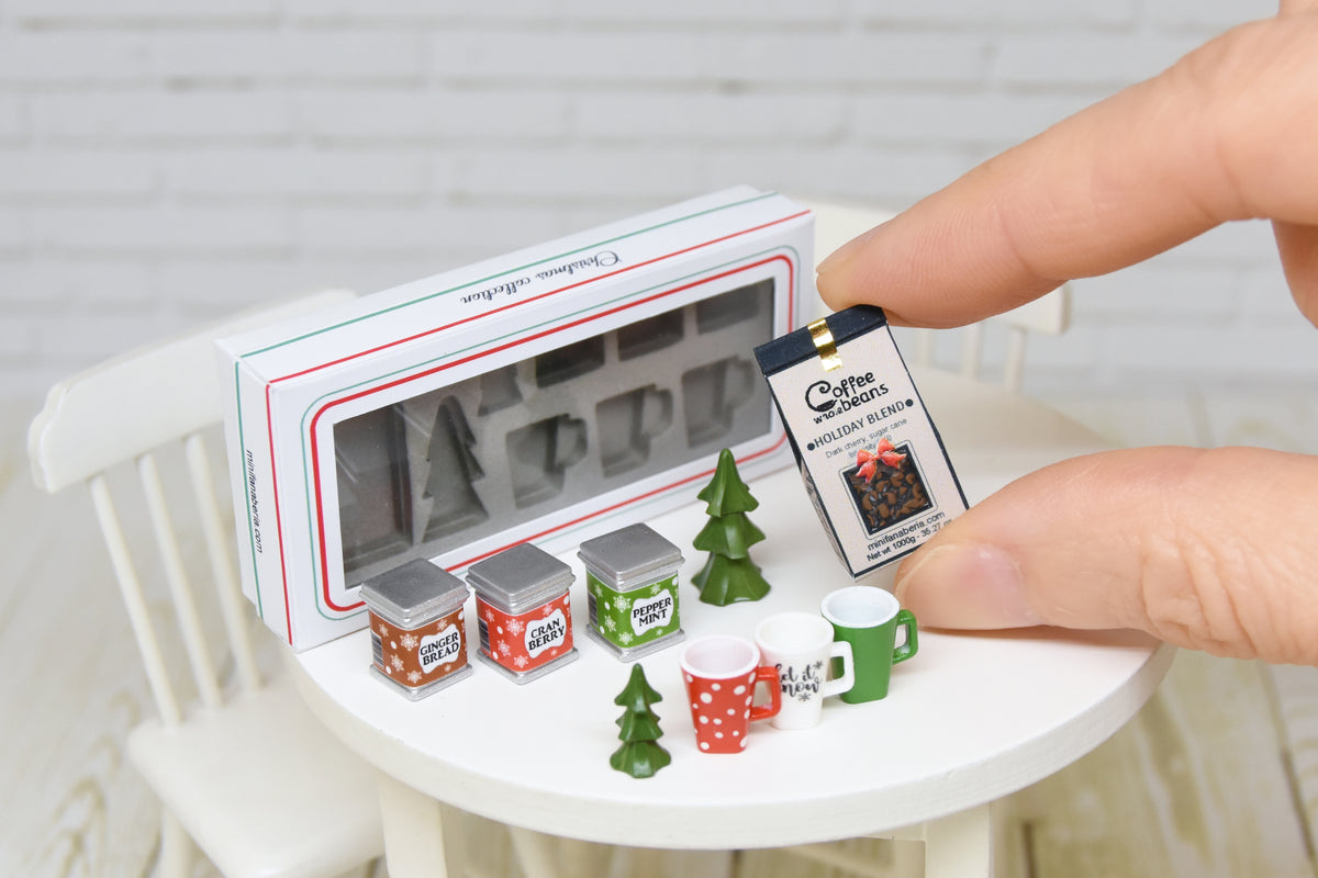 Christmas Coffee SET - 9pcs (1:12 scale) Set packed as gift