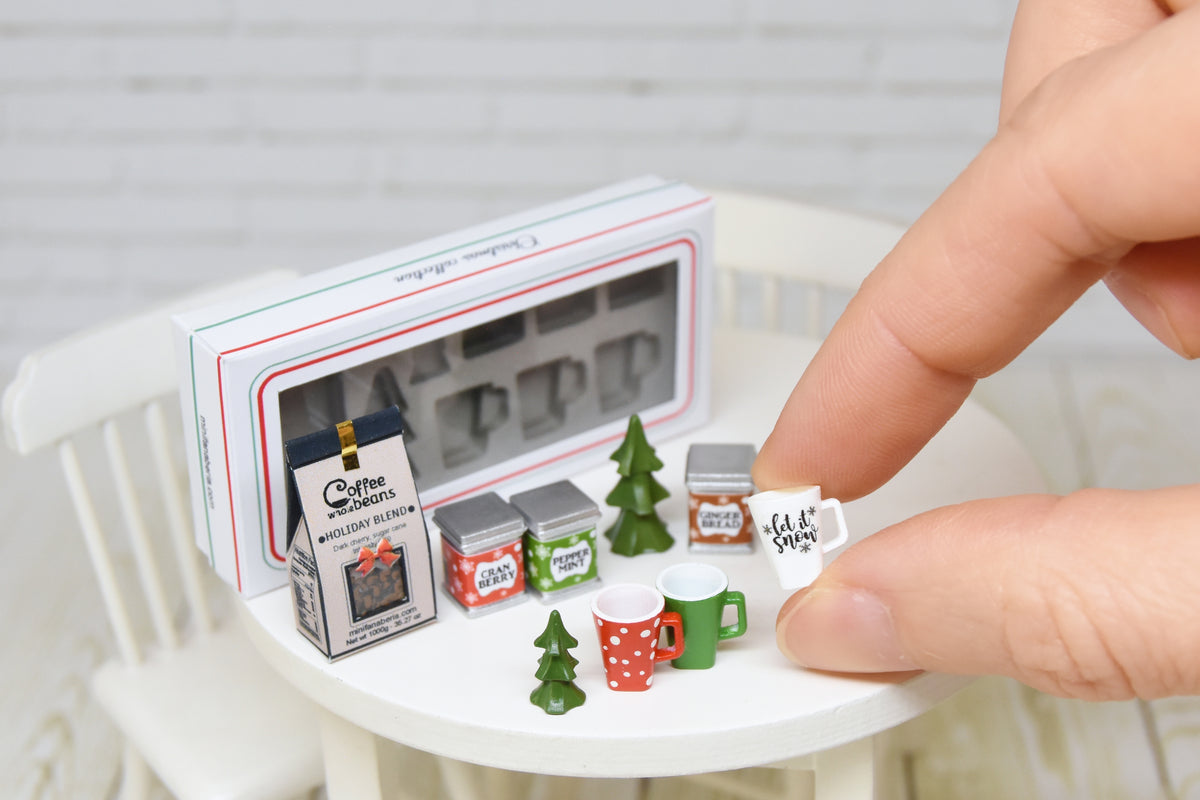 Christmas Coffee SET - 9pcs (1:12 scale) Set packed as gift