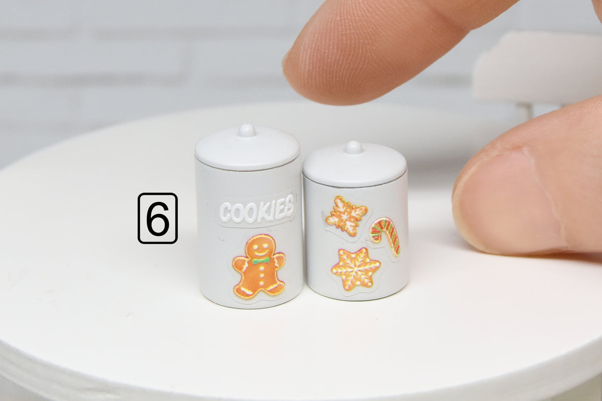 Container Set - 2pcs- with removable lids (1:12 scale) Christmas