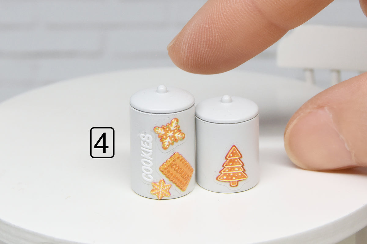 Container Set - 2pcs- with removable lids (1:12 scale) Christmas