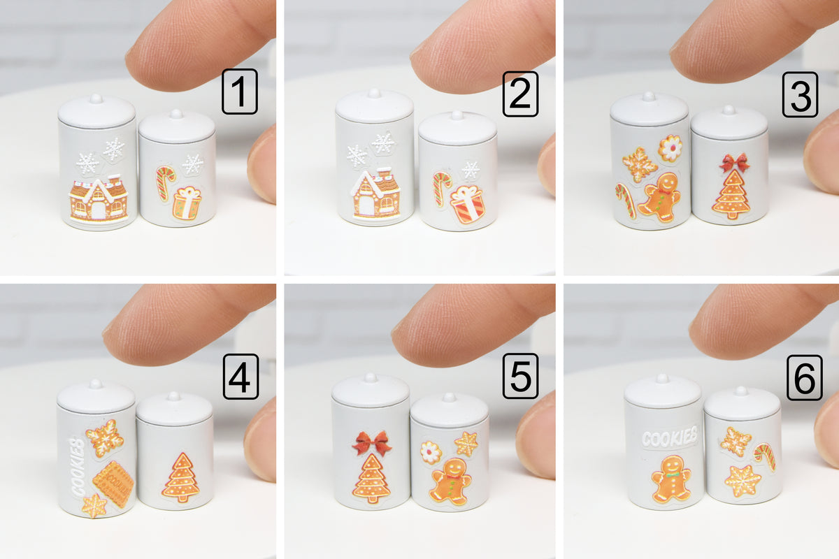 Container Set - 2pcs- with removable lids (1:12 scale) Christmas